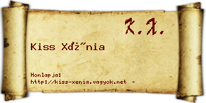 Kiss Xénia névjegykártya
