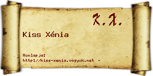 Kiss Xénia névjegykártya